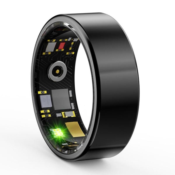 Smart Ring With Heart Rate Blood Oxygen Sleep & Sports Modes Size 13 Black Activity Trackers