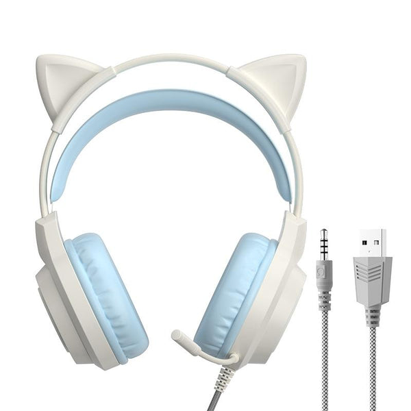 Rgb Cat Ear Gaming Headset Black Headsets