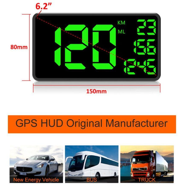 6.2 Inch Hud Car Head Up Display Locator Technology Speed Meter & Alarm Speedometers