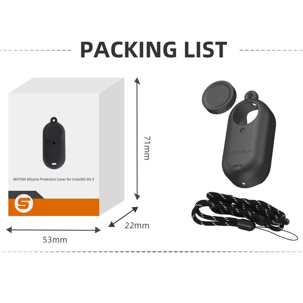 Silicone Camera Body Case With Lens Cap And Neck Strap For Insta360 Go Audio Video Camera Cases Bags & Covers