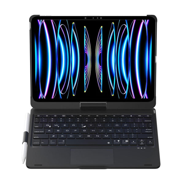 360 Rotating Bluetooth Keyboard Leather Case For Ipad Pro 11 With Backlight Black Keyboards