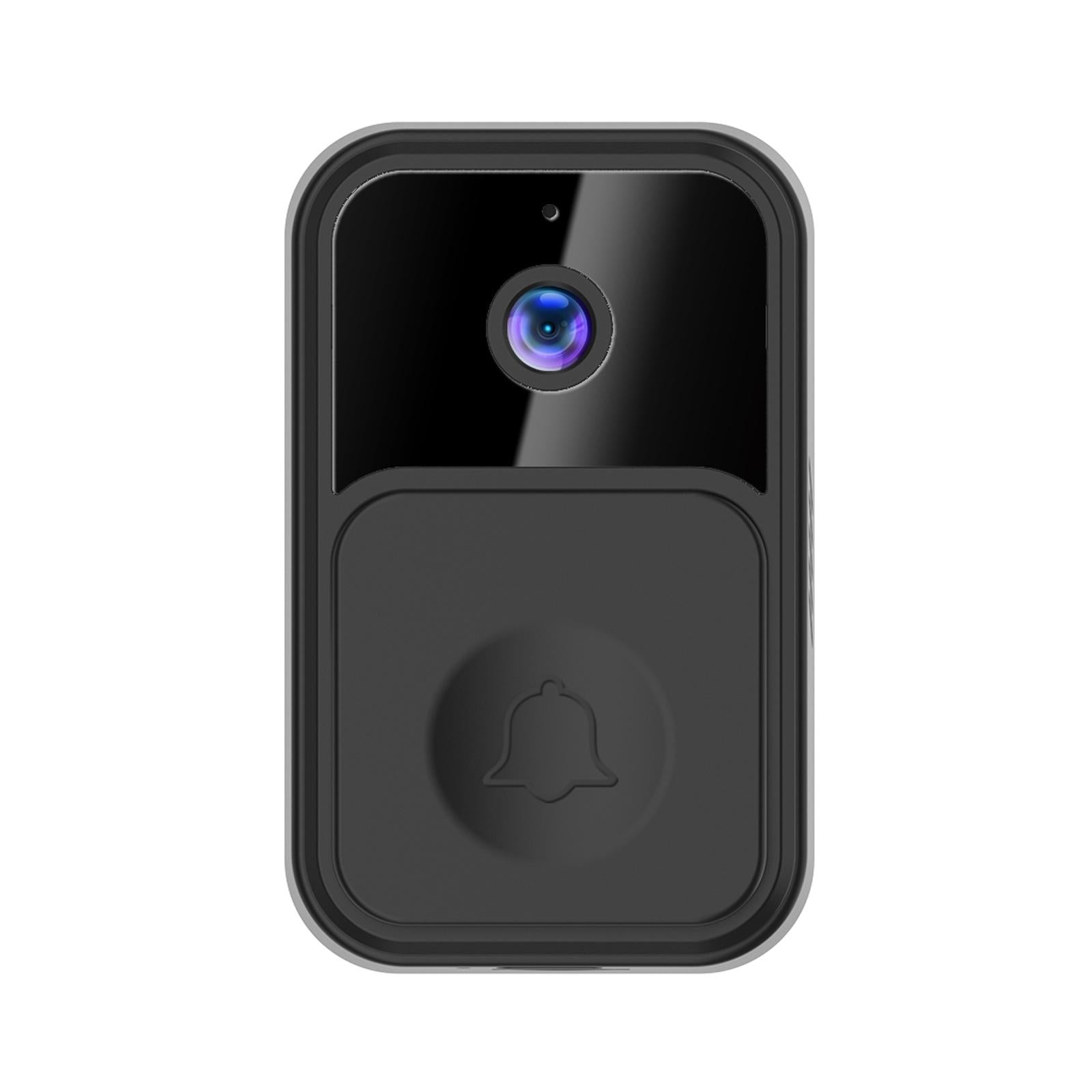 Wireless Smart Video Doorbell 90 Degree Wide Angle Black Smart Doorbells