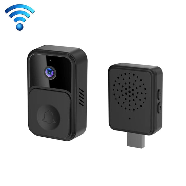 Wireless Smart Video Doorbell 90 Degree Wide Angle Black Smart Doorbells