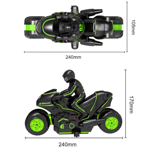 High Speed 2.4G Rc Motorcycle For Drifting And Off Road Riding Black Green Remote Controlled Toys
