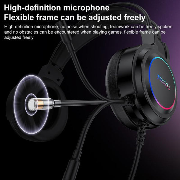 Usb Wired Rgb Gaming Headset With Mic 1.2M Cable Black Headsets