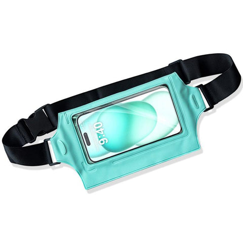 Waterproof Waist Bag For Mobile Phone And Sports Mint Blue Waist Packs & Bags