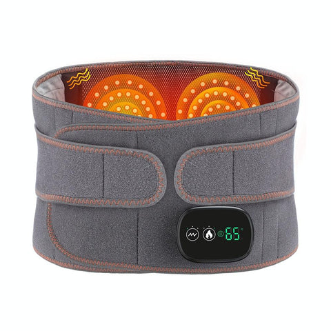 Usb Heated Massage Lumbar Belt Gray Massagers