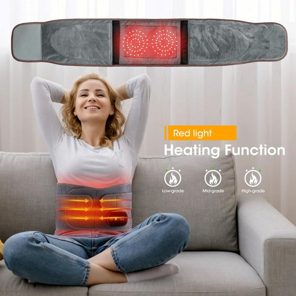 Usb Heated Massage Lumbar Belt Gray Massagers