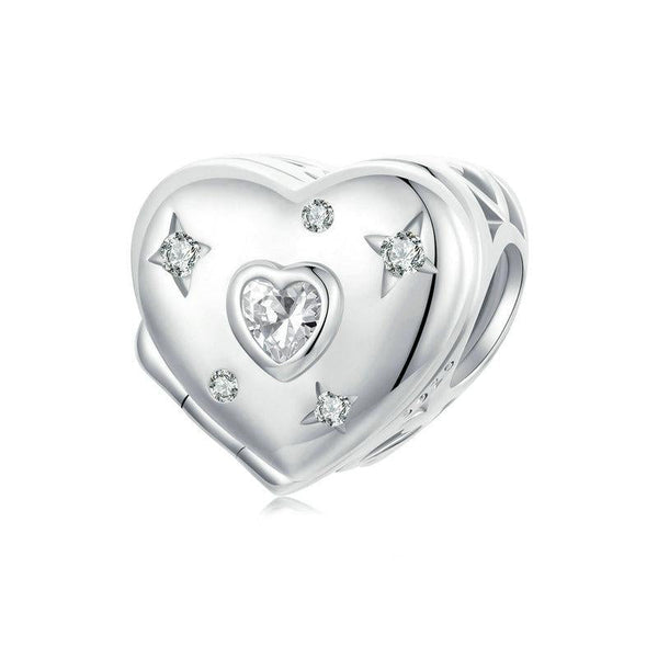 925 Sterling Silver Platinum Plated Love Beads For Diy Valentine's Day Charms & Pendants