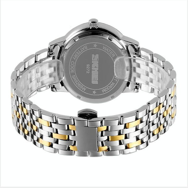 Waterproof Quartz Watch With Stainless Steel Buckle For Men Gold And Black Watches