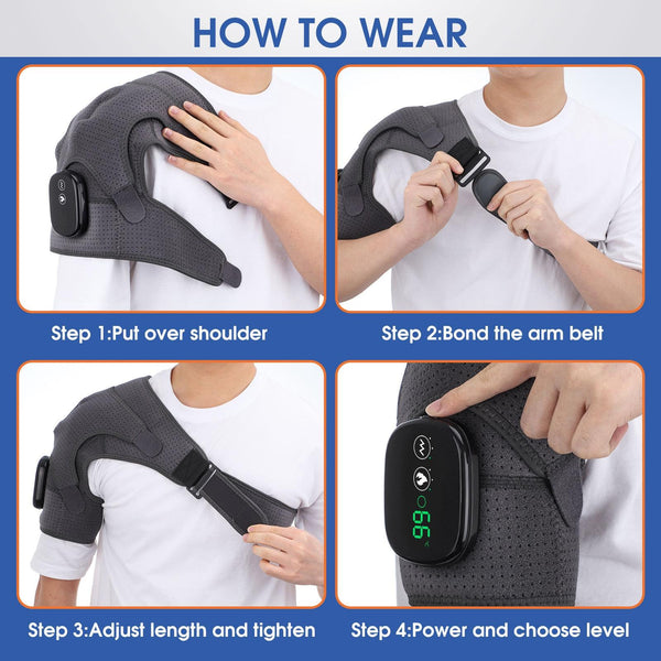 Vibration Shoulder Massager For Joint Pain Relief Gray Massagers
