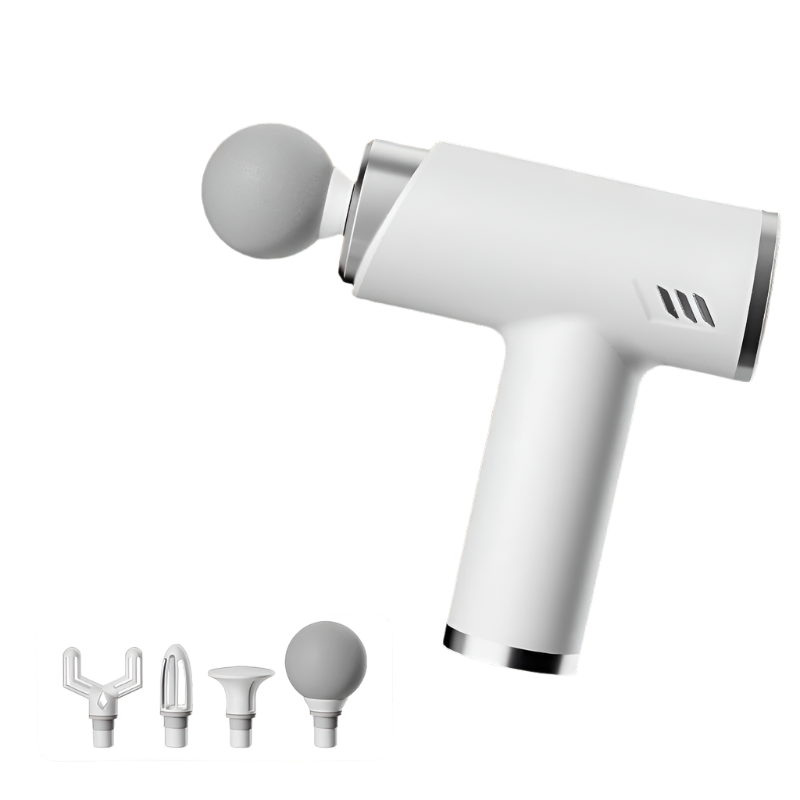 Silent Fascia Gun For Muscle Relaxation High Frequency Vibration Massager_White Massagers
