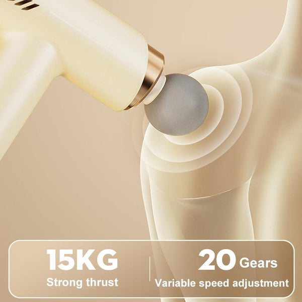 Silent Fascia Gun For Muscle Relaxation High Frequency Vibration Massager_White Massagers
