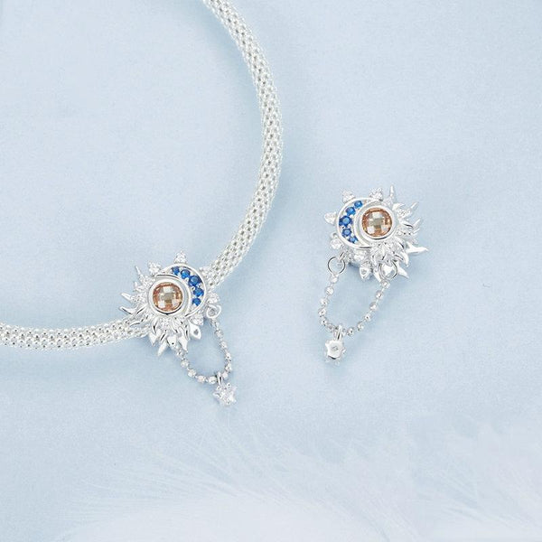 Veile Studios 925 Sterling Silver Sun Moon Beaded Diy Pendant Necklaces & Pendants