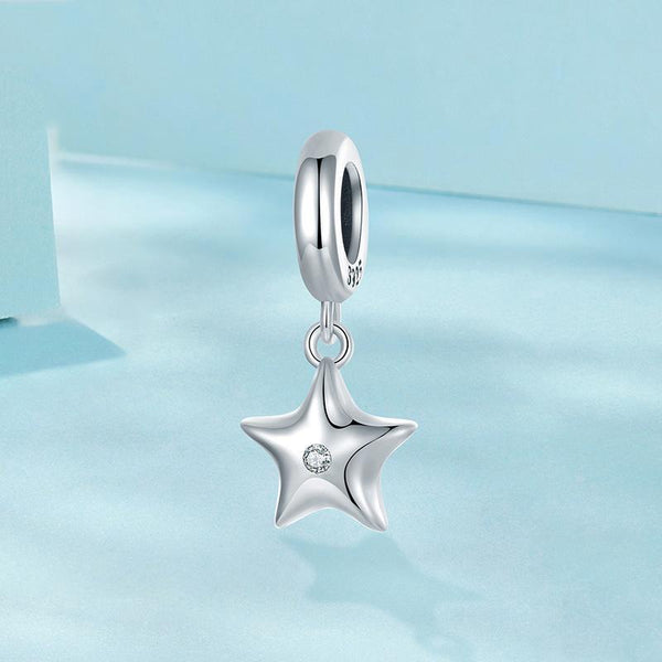 925 Sterling Silver Oxidized Star Bracelet With Beads Charms & Pendants