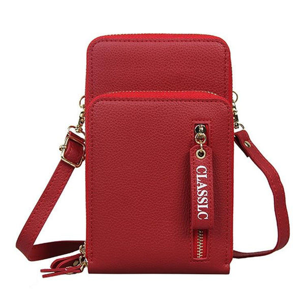 Red Pu Mobile Phone Bag For Women Large Capacity Women's Bags & Handbags