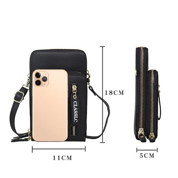 Red Pu Mobile Phone Bag For Women Large Capacity Women's Bags & Handbags