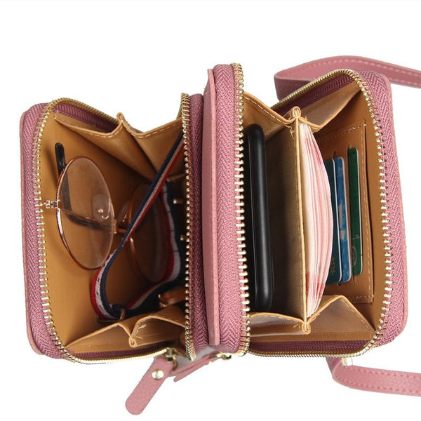 Red Pu Mobile Phone Bag For Women Large Capacity Women's Bags & Handbags