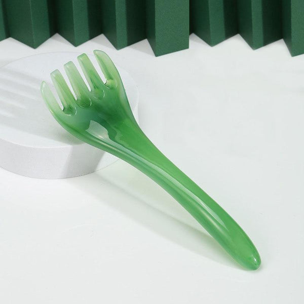 Stress Reducing Massage Comb 5 Claws Meridian Therapy Green Massagers