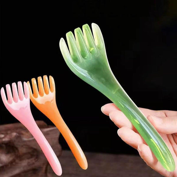 Stress Reducing Massage Comb 5 Claws Meridian Therapy Green Massagers