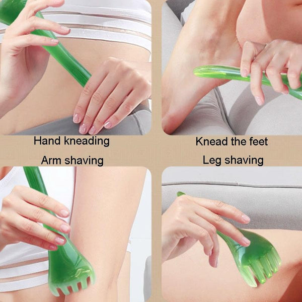 Stress Reducing Massage Comb 5 Claws Meridian Therapy Green Massagers