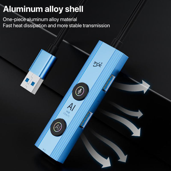 5 In 1 Usb3.0 Hub Adapter Docking Station Blue Usb Cables Hubs & Adapters