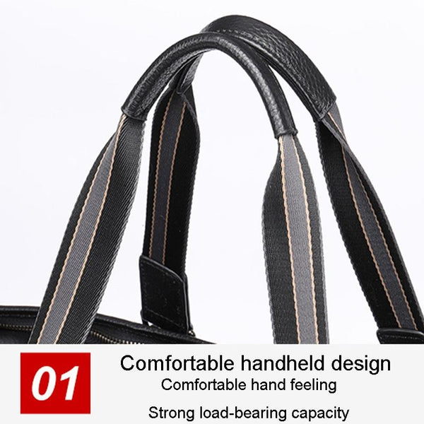 Multifunctional Leather Travel Bag Large Capacity Single Shoulder Black Duffle Bags