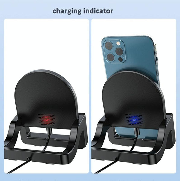 15W Vertical Wireless Fast Charger With Phone Holder Black Chargers & Cradles