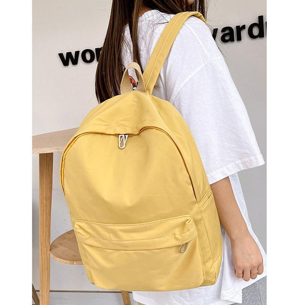 Simple Women Travel Backpack Solid Colour Black Backpacks