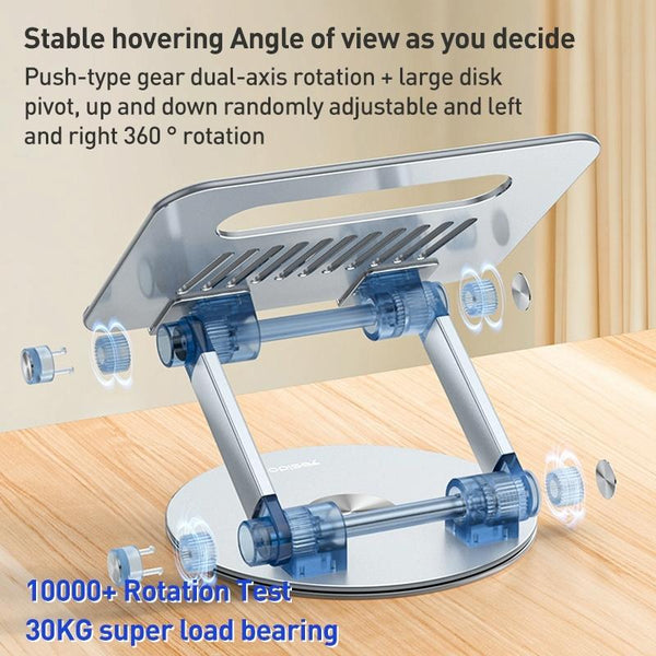 Silver Foldable Swivel Laptop Stand Stands Holders & Car Mounts