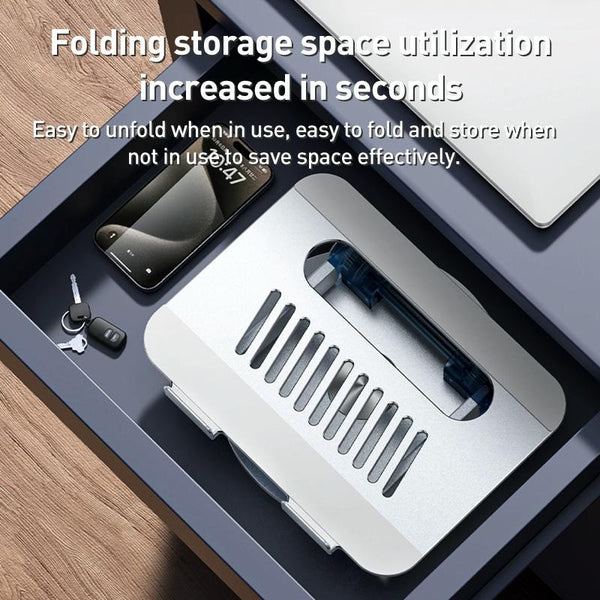 Silver Foldable Swivel Laptop Stand Stands Holders & Car Mounts