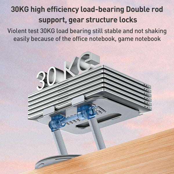 Silver Foldable Swivel Laptop Stand Stands Holders & Car Mounts