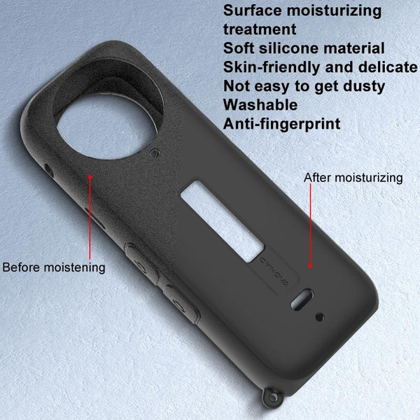 Black Silicone Case For Insta360 X4 Ox4 Jst Body Audio Video Accessory Camera Cases Bags & Covers