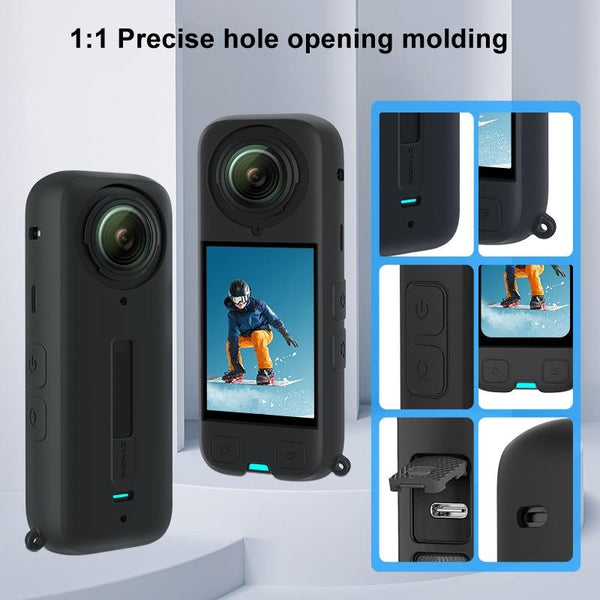 Black Silicone Case For Insta360 X4 Ox4 Jst Body Audio Video Accessory Camera Cases Bags & Covers