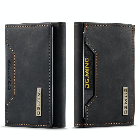 3 Fold Card Bag For Dg.Ming M2 Series Compact & Stylish Black Wallets