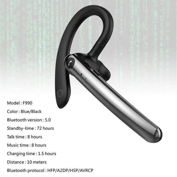 180 Degree Rotating Bluetooth 5.0 Wireless Earphones With Noise Cancellation And Mic Headsets & Earpieces