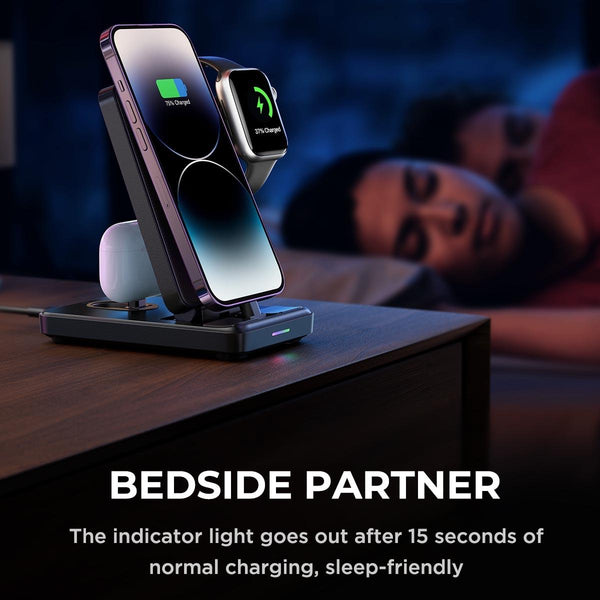 4 In 1 Wireless Charging Stand For Iphone / Airpods Apple Watch Black Chargers & Cradles