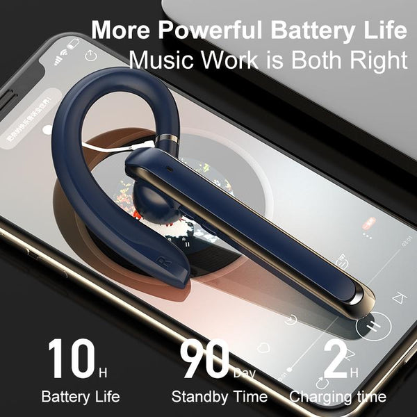 Wireless Bluetooth Earphone With Noise Reduction 880 Mounted Black Headsets & Earpieces