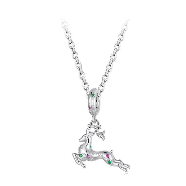 925 Sterling Silver Christmas Elk Pendant Beads Charms & Pendants