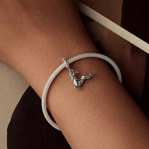 925 Sterling Silver Christmas Elk Pendant Beads Charms & Pendants