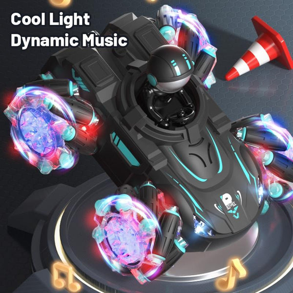 Stunt Remote Control Car With 2.4G Magic Projection Colourful Black Blue Rc Model Vehicles