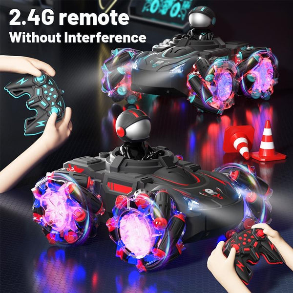 Stunt Remote Control Car With 2.4G Magic Projection Colourful Black Blue Rc Model Vehicles