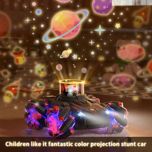 Stunt Remote Control Car With 2.4G Magic Projection Colourful Black Blue Rc Model Vehicles