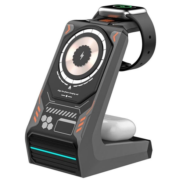 3 In 1 Wireless Charger For Mobile Phone And Earphones Beige Chargers & Cradles