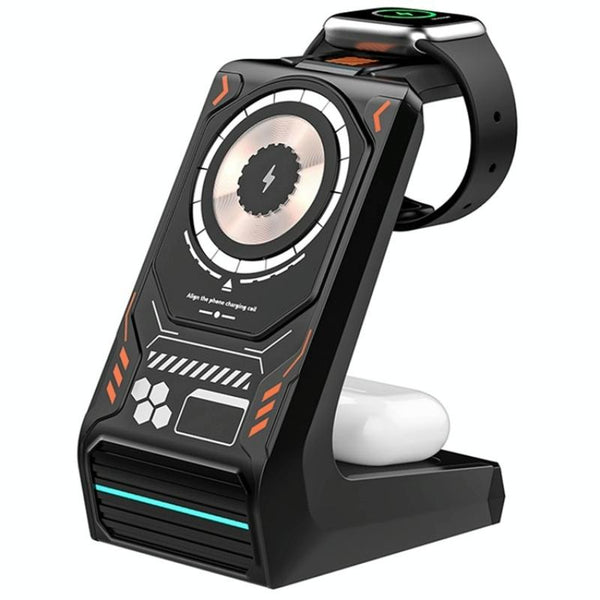 3 In 1 Wireless Charger For Mobile Phone And Earphones Beige Chargers & Cradles