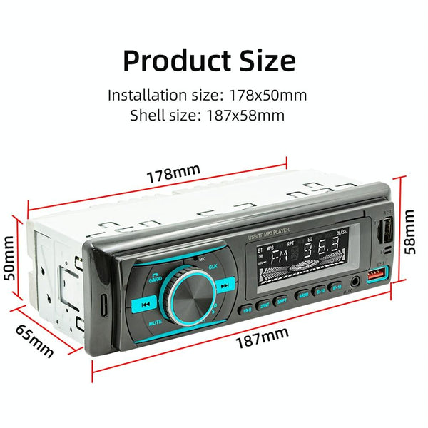 Car Mp3 Player With Voice Assistant & Fm Colourful Lights Black Ipods & Mp3 Players