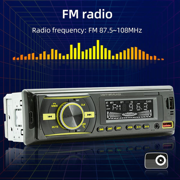 Car Mp3 Player With Voice Assistant & Fm Colourful Lights Black Ipods & Mp3 Players