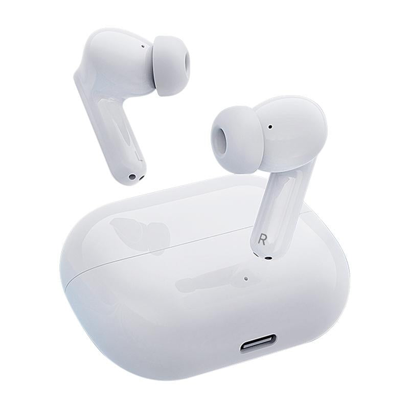 Wireless Active Noise Cancelling White Earbuds