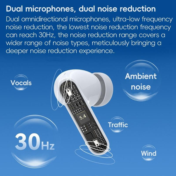 Wireless Active Noise Cancelling White Earbuds