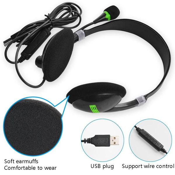 Universal Usb Black Headphones